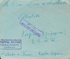 Sobre . (1938ca). ZARAUTZ A VERGARA. Marca HOSPITAL MILITAR / AGUILA FUENTE / ZARAUZ, En Violeta. MAGNIFICA Y MUY RARA. - Other & Unclassified