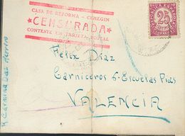 Sobre . 1938. Dos Tarjetas Circuladas De 25 Cts Lila De CEHEGIN A VALENCIA, En El Frente Marca CASA DE REFORMA-CEHEGIN / - Andere & Zonder Classificatie