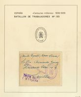 Sobre . (1936ca). Interesante Conjunto De Nueve Cartas (algún Frontal) Y Diez Recortes Con Marcas De Franquicia De Batal - Other & Unclassified