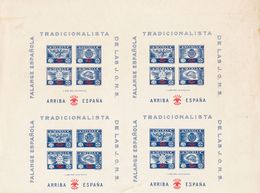 **/(*). 1937. Espectacular Conjunto De Hojas Bloque De Sevilla De Falange, De Los Valores De 5 Cts Azul Y 5 Cts Violeta  - Sonstige & Ohne Zuordnung