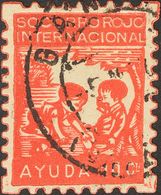 º. 1937. 10 Cts Rojo. S.R.I. AYUDA (niños Grandes). MAGNIFICO Y RARO. (Allepuz 1181, Domenech 68) - Sonstige & Ohne Zuordnung