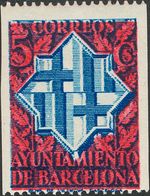 */(*). 1941. Conjunto De Seis ENSAYOS DE COLOR (sin Dentar, Aunque Dos Dentados Horizontalmente) Del 5 Cts (Escudo De Ba - Autres & Non Classés