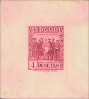 *25P. 1929. 4 Pts Rosa Lila. PRUEBA DE PUNZON, Sobre Papel Engomado. MAGNIFICA Y RARA. - Autres & Non Classés