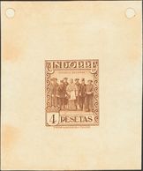 (*)25P. 1929. 4 Pts Castaño. PRUEBA DE PUNZON. MAGNIFICA Y RARA. - Other & Unclassified