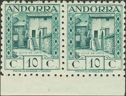 **30d(2). 1935. 10 Cts Azul Verdoso, Pareja. DENTADO 10. MAGNIFICA Y MUY RARA. Edifil 2013: +880 Euros - Andere & Zonder Classificatie