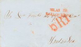 Sobre Yv . 1845. TRINIDAD A SANTANDER. Marca ISLAS DE / BARLOVENTO, De Correo Marítimo Aplicada En Cádiz Para Indicar El - Autres & Non Classés