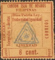 º. 1898. 8 Ctvos PROVISIONALES DE LA ISLA DE NEGROS / LOCALES TELEGRAFOS Y RENTAS. Matasello CIRCULO CONCENTRICO. MAGNIF - Sonstige & Ohne Zuordnung