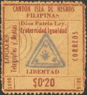 º. 1898. 20 Ctvos PROVISIONALES DE LA ISLA DE NEGROS / LOCALES TELEGRAFOS Y RENTAS. Matasello CIRCULO CONCENTRICO. MAGNI - Andere & Zonder Classificatie