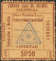 º. 1898. 50 Ctvos PROVISIONALES DE LA ISLA DE NEGROS / LOCALES TELEGRAFOS Y RENTAS. Matasello RECTANGULAR. MAGNIFICO Y E - Sonstige & Ohne Zuordnung