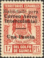 *259L, 259Lhza. 1940. Conjunto De Dos Sellos De 17 Pts Con La Sobrecarga CORREO AEREO / INTERCOLONIAL, Con La Barra De L - Altri & Non Classificati