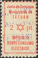 º. 1938. 2 Pts Rojo. IMPUESTO SOBRE CONSUMO ELECTRICO. MAGNIFICO Y RARISIMO. - Other & Unclassified
