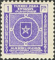 *. (1945ca). 5 Cts, 10 Cts, 15 Cts, 20 Cts, 25 Cts, 50 Cts Y 1 Pts. TIMBRES PARA ENVASES Y Nº000000, Al Dorso (excepto E - Sonstige & Ohne Zuordnung