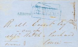 Sobre . 1850. GUAYAMA A PONCE. Marcas GUAYAMA (estampada Dos Veces), En Azul (P.E.2) Edición 2004, ARROYO, En Azul (P.E. - Autres & Non Classés