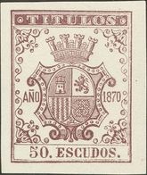 (*). 1870. Serie Completa, Cuatro Valores. TITULOS. MAGNIFICA Y RARA. (Forbin 9/12) - Andere & Zonder Classificatie