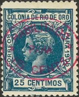 *17. 1907. 15 Cts Sobre 25 Cts Azul. MAGNIFICO. Edifil 2019: 340 Euros - Autres & Non Classés