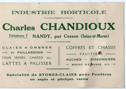 VP14.634 - CDV - Carte De Visite - Industrie Horticole - Mr  Charles CHANDIOUX à NANDY Par CESSON ( Seine & Marne ) - Cartes De Visite