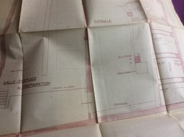 Plan D' Architecte De Locaux Industriels (Charenton-80x73 Cm-première Moitié Du Siècle Dernier) - Architecture