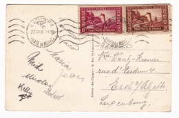 Carte Postale Monaco 1938 Monte Carlo Salle Du Trône Luxembourg - Lettres & Documents