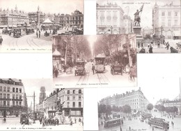 FIVE FRENCH FRANCE TRAM TRANSPORTATION TRAMWAY OLD POSTCARDS - Strassenbahnen