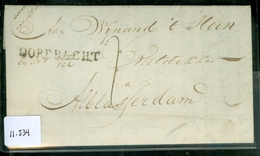 VOORLOPER * HANDGESCHREVEN BRIEF Uit 1823 Gelopen Van LANGSTEMPEL DORDRECHT Naar ALBLASSERDAM  (11.534) - ...-1852 Voorlopers