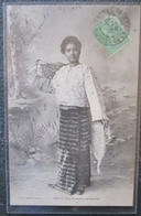 Laos Femme Laotienne Cpa Timbrée - Laos