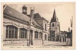 CPA 51 Carte Rare CORMICY Rue Principale Les Ecoles Des Garçons L'Hôtel De Ville L'Eglise - Cº Pascal - Altri & Non Classificati