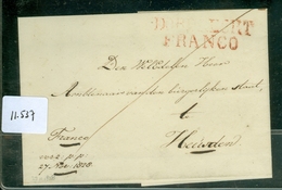 VOORLOPER * BRIEFOMSLAG Uit 1828 Gelopen Van FRANCO STEMPEL DORDRECHT Naar HEUSDEN (11.537) - ...-1852 Voorlopers