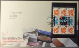 GB Booklet Pane  2012 FDC - Keeping The Flame Alive London E20 Postmark SPORT LONDON OLYMPICS - 2011-2020 Ediciones Decimales