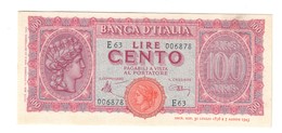 100 LIRE ITALIA TURRITA 10 12 1944 SUP/Q.FDS  LOTTO 2258 - 100 Liras