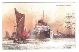 WOOLWICH REACH THE RIVER THAMES USED 1952 - Piroscafi