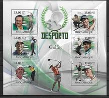 Delcampe - MOZAMBIQUE  Feuillet N° 3028/33 * * ( Cote 18e ) Golf - Golf