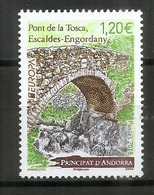 ANDORRA. EUROPA 2018, Pont Roman De La Tosca, Escaldes. Neuf ** Haute Faciale - Unused Stamps