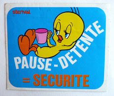 AUTOCOLLANT STENVAL TITI ET LA PREVENTION ROUTIERE N°16 1976 - Stickers