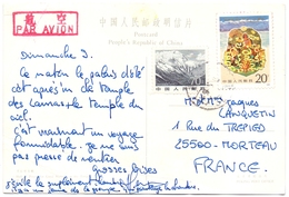 Chine Carte Postale Pour La France - Cartas & Documentos