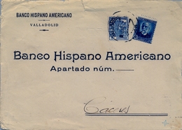 1937 , TOLEDO , FRONTAL DEL BANCO HISPANO AMERICANO DE VALLADOLID , FRANQUEO CON TIMBRE ESPECIAL MÓVIL - Briefe U. Dokumente