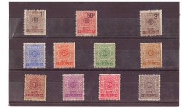 Maroc. Protectorat Français. 11 Timbres Taxes N° 46 à 56 De 1944-52. Etat Moyen. Traces De Charnières. - Portomarken