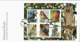 GUERNSEY - EUROPA 2019 - NATIONAL BIRDS & SYMBOLISH.- "AVES - BIRDS - VÖGEL - OISEAUX"-  FDC De La HOJITA BLOQUE - 2019