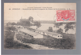 Delcampe - Cote D'Ivoire Abidjean Ensemble Des Ateliers Et Magasins Du Chemin De Fer De Lokodjo 1911 OLD POSTCARD - Elfenbeinküste