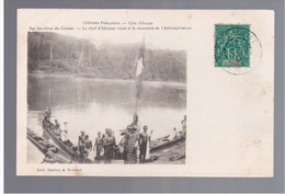 Cote D'Ivoire  Sur Les Rives Du Comoé- Le Chef D' Aboisso Vient à La Rencontre L' Administrateur 1906 OLD POSTCARD - Côte-d'Ivoire