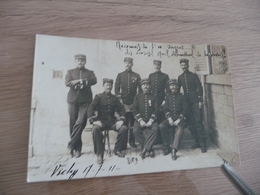 Carte Photo Militaire Miitaria Vichy 17/07/1911 Groupe Officiers Troupes Coloniales 23 Ou 25 Au Col Pour Le Tonkin Ancre - Personnages