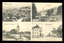 Murzzuschlag - Ev. Kirche, Pfarrhof U. Kirche, Wienerstrassea / Postcard Circulated, 2 Scans - Mürzzuschlag