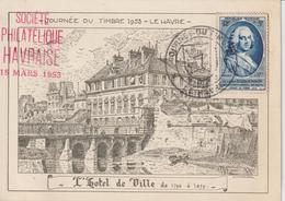 France Journée Du Timbre 1953 Le Havre Avec Vignette - 1921-1960: Periodo Moderno