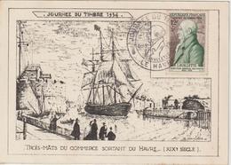 France Journée Du Timbre 1954 Le Havre Avec Vignette - 1921-1960: Periodo Moderno