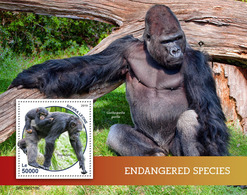 Sierra Leone. 2019 Endangered Species. (0218b)  OFFICIAL ISSUE - Gorilas