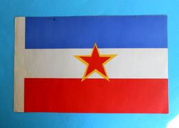 YUGOSLAVIA Original Vintage Paper STATE COMMUNIST FLAG * Larger Size * Drapeau Flagge Croatia Slovenia Bosnia Macedonia - Banderas
