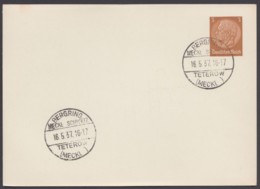 Sst "Teterow, Bergringrennen", 16.5.37, Auf PP 122 A 1 - Private Postal Stationery