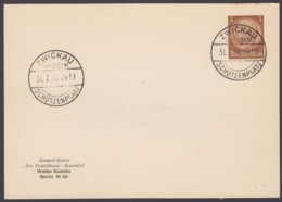 Sst "Zwickau, Schützenplatz ", 31.7.36, Auf PP 122 B 7/01 - Private Postal Stationery