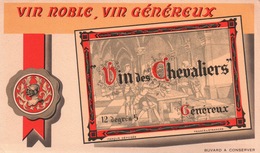 Ancien BUVARD Illustré VIN Des CHEVALIERS Vin Généreux - V