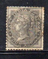 APR51 - INDIA INGLESE 1856 , 4 Anna Nero Yvert N. 15  Usato (2380A) . - 1854 Compañia Británica De Las Indias