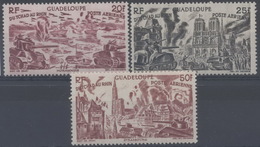 France, Guadeloupe : Poste Aérienne N° 10 à 12 X Neuf Avec Trace De Charnière Année 1946 - Luchtpost